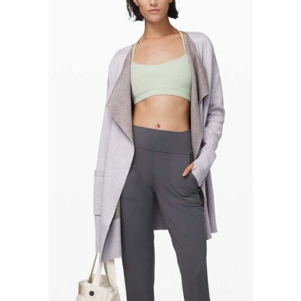 Lululemon Purple Still Lotus Reversible Wrap
Cardigan Sweater,Small Relaxed Fit - Picture 2 of 7